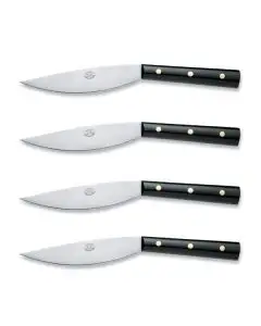 Valdichiana steak knives black lucite handles - set of 4 handcrafted by Coltellerie Berti in Scarperia, Italy