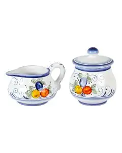 Deruta creamer & sugar set from the Toscana Blu collection, handmade by Antica Deruta - Italy