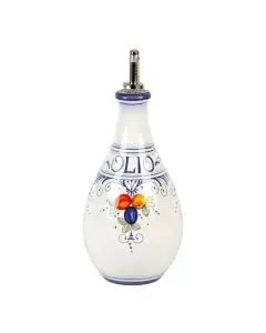 Deruta oil bottle from the Toscana Blu collection, handmade by Antica Deruta - Italy
