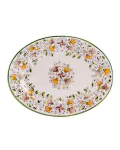 Tulipano Classico Italian oval platter handmade by Ceramiche Andrilia in Deruta - main image