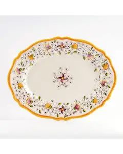 Tulipano Semplice Italian oval platter handmade by Ceramiche Andrilia in Deruta - main image