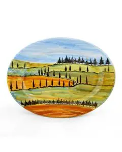 Italian oval platter from the Umbria Collection handmade by D&G Design in Deruta