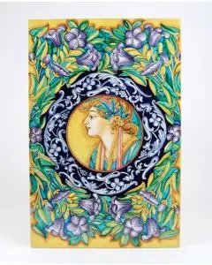 Italian wall plaque Liberty handmade by Francesca Niccacci in Deruta