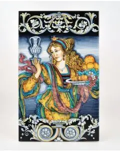 Italian wall plaque Le Grazie handmade by Francesca Niccacci in Deruta
