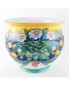 Italian planter Flower Basket handmade by Francesca Niccacci in Deruta