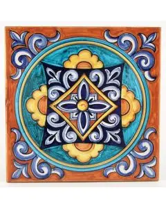 Italian tile VD23  handmade by Francesca Niccacci in Deruta