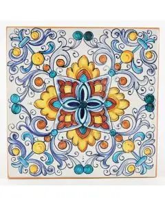 Italian tile VD24 handmade by Francesca Niccacci in Deruta