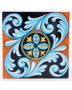 Italian tile VD29 handmade by Francesca Niccacci in Deruta