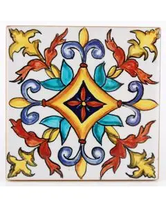 Italian tile VD35 handmade by Francesca Niccacci in Deruta