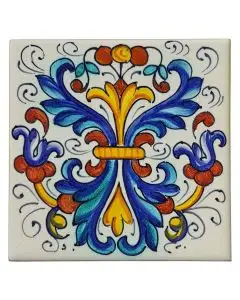 Italian tile VD54 handmade by Francesca Niccacci in Deruta