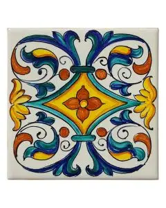 Italian tile VD57 handmade by Francesca Niccacci in Deruta