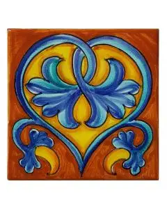 Italian tile VD58 handmade by Francesca Niccacci in Deruta