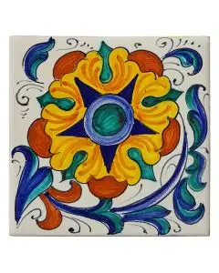 Italian tile VD59 handmade by Francesca Niccacci in Deruta