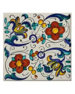 Italian tile VD61 handmade by Francesca Niccacci in Deruta