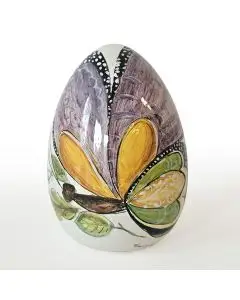 Italian ceramic egg handmade by Francesca Niccacci in Deruta, Italy - large