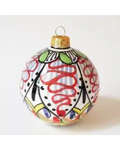 Italian Christmas ball ornament handmade by Francesca Niccacci in Deruta