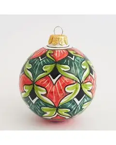 Italian Christmas ball ornament handmade by Francesca Niccacci in Deruta, Italy