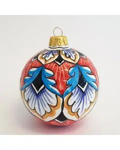 Italian Christmas ball ornament handmade by Francesca Niccacci in Deruta, Italy