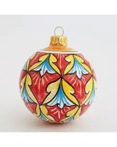 Italian Christmas ball ornament handmade by Francesca Niccacci in Deruta, Italy