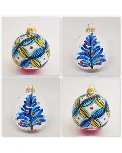 Set of Four Balls Christmas Baubles
