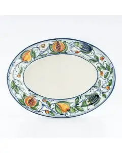 Italian oval platter from the Venezia collection handmade by Ceramiche Rampini in Gubbio, Italy