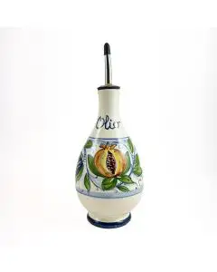 Italian oil bottle from the Venezia collection handmade by Ceramiche Rampini in Gubbio, Italy - main image