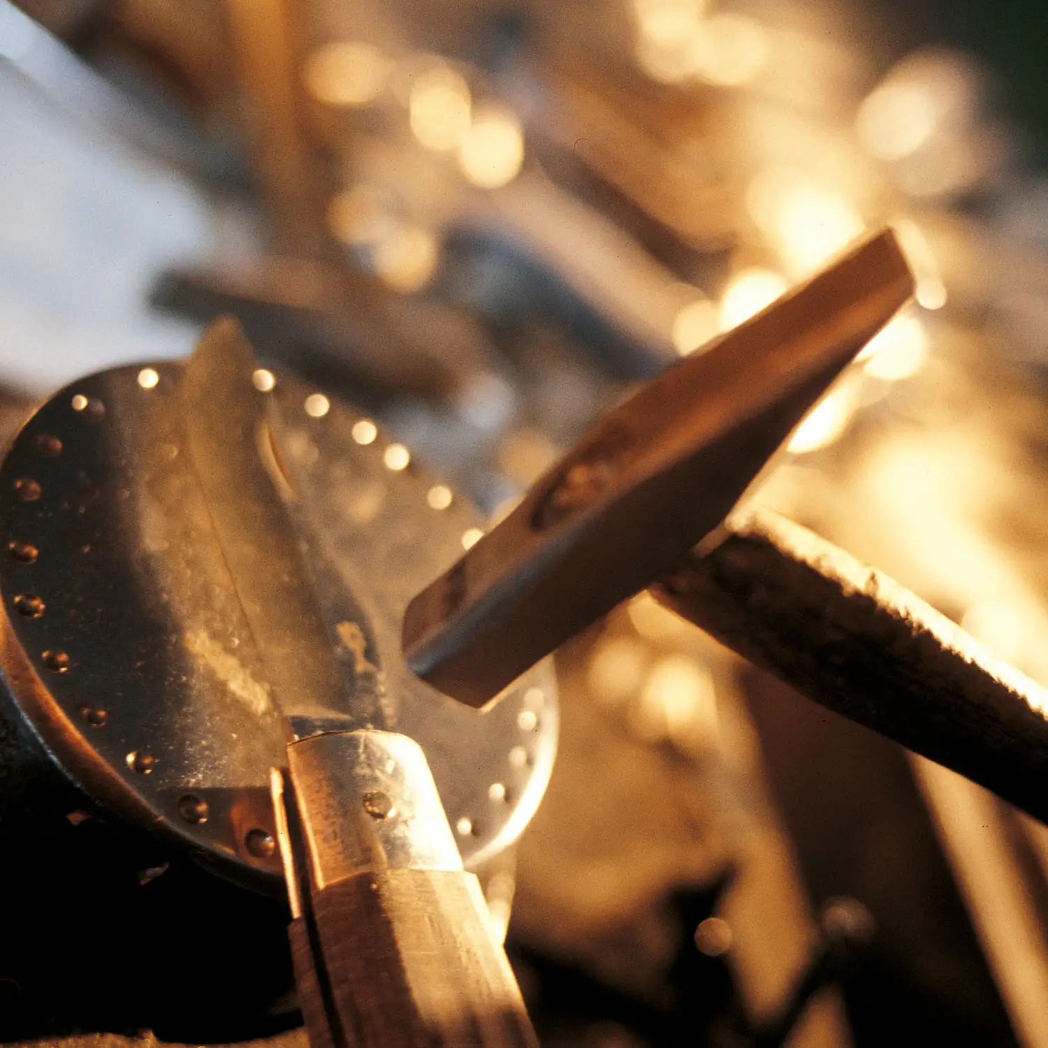 A step in the making of a knife in Consigli's workshop in Scarperia