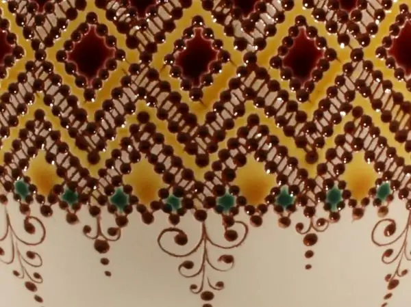 Close-up of a Pumo, a traditional ceramic pine cone handcrafted by Francesco Fasano in Grottaglie, Puglia 